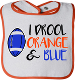 I Drool Orange & Blue Bib